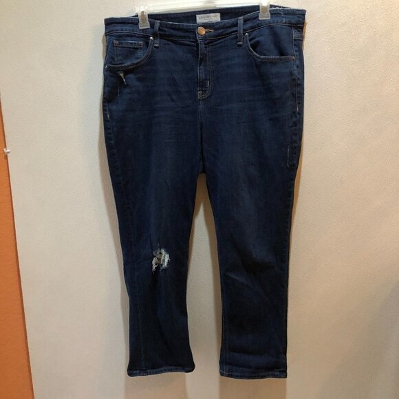 Lane Bryant Womens Size 20 39x27.5 Blue Distressed Straight Leg Denim Jeans - Picture 3 of 10